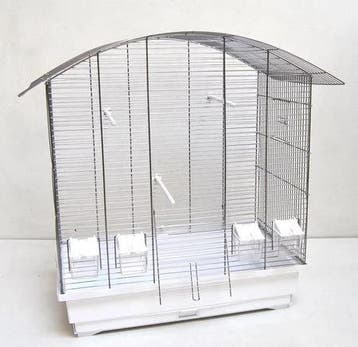 Vogelkooi Ula – Wit/Chroom Binnenkooi voor Parkieten en K., Verzenden, Nieuw, Overige materialen, Vogelkooi