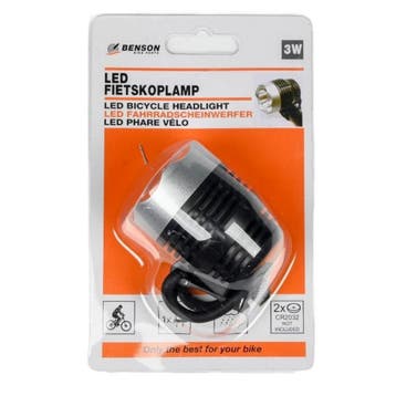 Benson Krachtige LED-fietskoplamp - 3 Watt - Wit licht -..., Ophalen of Verzenden, Nieuw