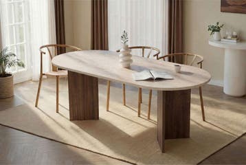 Evila Modern Dining Table, 200 Cm X 90 Cm X 75 Cm,, Nieuw, Scandinavisch, 150 tot 200 cm, 50 tot 100 cm
