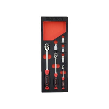 Omkeerbare ratel set voor smalle ruimtes, 1/4, 3/8 & 1/..., Auto diversen, Autogereedschap, Verzenden, Nieuw