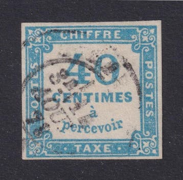 Frankrijk 1871 - Klassieke takszegel, Nr. 7 gestempeld, C, Gestempeld
