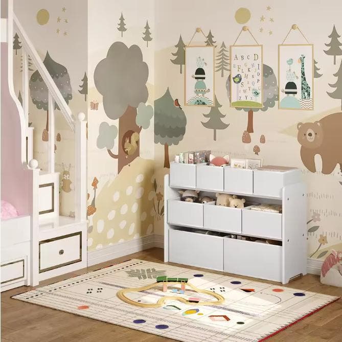 Kinderkast met 9 Opbergbakken – Speelgoedorganizer 92×60×30, Huis en Inrichting, Kasten | Overige, Nieuw, Verzenden