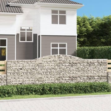 vidaXL Schanskorf gewelfd 400x50x120/140 cm gegalvaniseerd, 100 cm of meer, Verzenden, Nieuw, Metaal