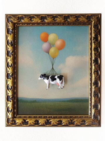 DKT Nando - Cow Heaven - Original Framed 3D Object