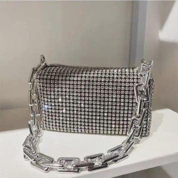 Glamoureuze Strass Bucket Bag met Glitter Ketting - Mini Cro, Verzenden, Nieuw