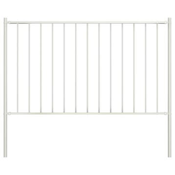 vidaXL Schuttingpaneel Woerden met stalen palen 1,7x1 m wit, Tuin en Terras, Schuttingen, Verzenden, Nieuw, IJzer, Minder dan 1 meter