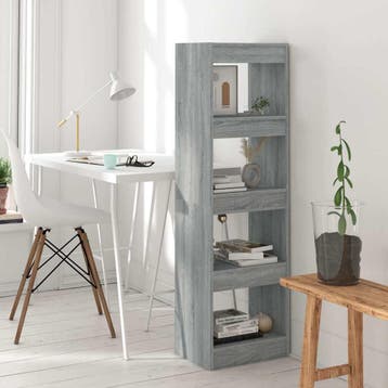 vidaXL Boekenkast/kamerscherm 40x30x135 cm grijs sonoma, Huis en Inrichting, Minder dan 50 cm, Verzenden, 100 tot 150 cm, Nieuw