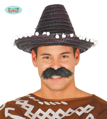 Mexicaanse sombrero zwart 33cm, Ophalen of Verzenden, Nieuw