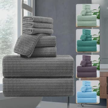8-delige Handdoekenset: 4 Wasdoeken, 2 Gastendoekjes & 2 Bad, Huis en Inrichting, Badkamer | Badtextiel en Accessoires, Verzenden