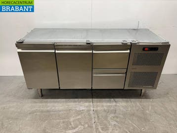 RVS Catertech Koelwerkbank 2 Lades en 2 Deuren 180 cm 230V, Ophalen of Verzenden, Gebruikt