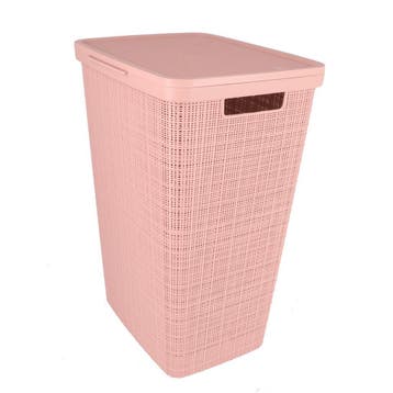 Curver Wasmand Met Deksel Jute-Look 58L Roze (Overige), Verzenden, Nieuw