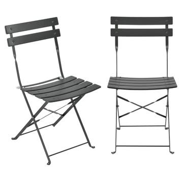 Bistroset Caprile metaal tuintafel met 2 tuinstoelen donkerg, Verzenden, Nieuw