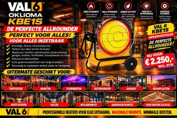 Shizuoka VAL-6 40 kW Infrarood kachel werkplaatskachel diese, 30 tot 80 cm, Ophalen of Verzenden, 60 tot 150 cm, Minder dan 200 watt