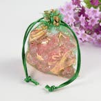 c.a. 100 organza zakjes 10 x 12cm kerst groen met goud op..., Ophalen of Verzenden, Nieuw