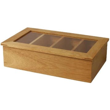 Theedoos | Hout | 4 Compartimenten | 335x200x90(h)mm Olympia, Verzenden, Nieuw in verpakking