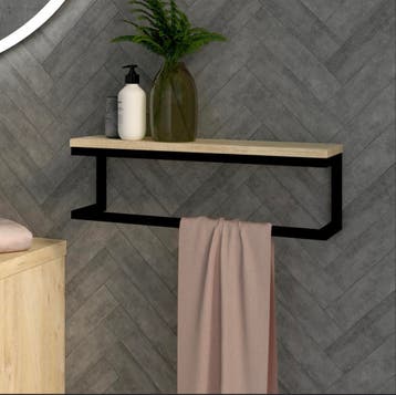 Nieuw Handdoekhouder Handdoekrek Zwart 40 Cm Plak of Boor, Ophalen of Verzenden, Nieuw, Zwart, Handdoekenrek