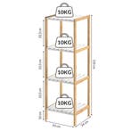 Bamboe staande opbergrek met 4 legplanken Wit 110x33x34cm, Verzenden, Nieuw