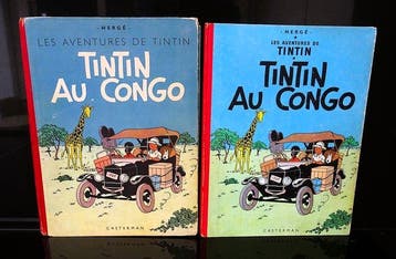 Tintin T2 - Tintin au Congo - B1 + B20 - 2 Album - 1946/1956, Boeken, Nieuw
