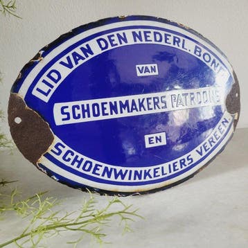Reclamebord - Bord, Nederl. Bond Schoenmakers Patroons &