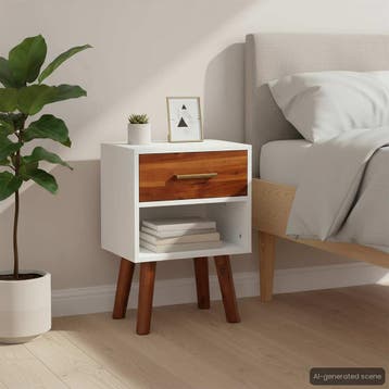 vidaXL Nachtkastje 40x30x57 cm massief acaciahout, Minder dan 45 cm, Verzenden, Nieuw, 55 tot 70 cm
