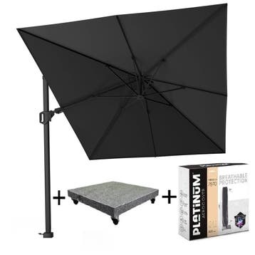Challenger T2 premium zweefparasol 350x260 cm matt black, Ophalen of Verzenden, Nieuw