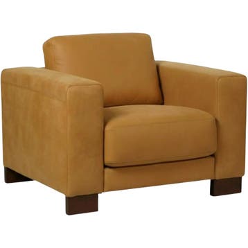 Leren fauteuil Clear, Bohemian, Eigentijds, Modern, Retro, Vintage, Nieuw, Ophalen of Verzenden, 100 tot 125 cm