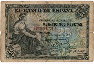 Espagne Spanien – Pick 57 25 Pesetas 24/09/1906, Verzenden