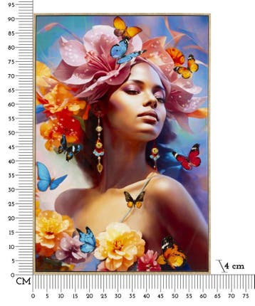 GESCHILDERD OP DOEK GELAKT MARTY MET LIJST -B- CM 62X4X92 -, Ophalen of Verzenden, Nieuw