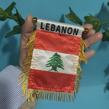 Libanon Vlag voor Autoraam - 8x12cm Polyester Dubbelzijdig B, Verzenden, Nieuw