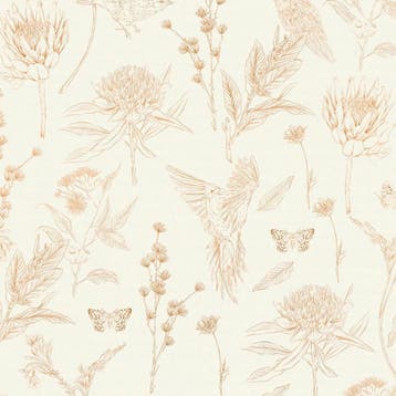 Profhome 394291-GU Vogels behang bloemen mat wit bruin 5,33, Verzenden