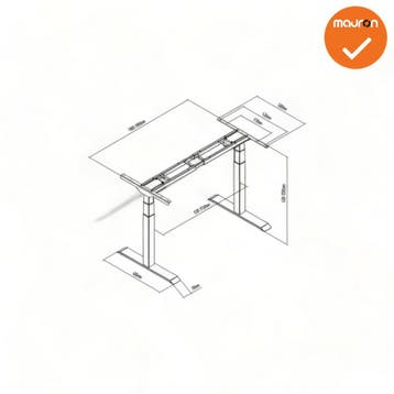 Los onderstel - Deluxe - Zit-Sta - Elektrisch - Zilvergrijs, Huis en Inrichting, Ophalen of Verzenden, Nieuw