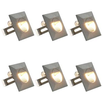 vidaXL LED-buitenwandlampen 6 st 2 W vierkant zilverkleurig, Verzenden, Nieuw, Aluminium, Wandlamp