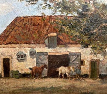 Herman Bogman (1890-1975) - Paarden laten uitlopen