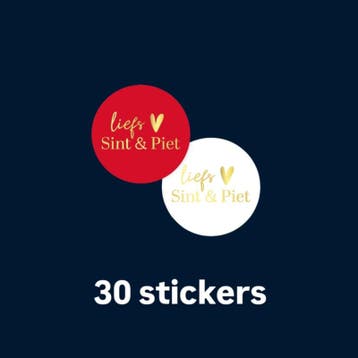 30x Sluitstickers -Liefs sint en piet- 4cm - staf- goudfo..., Ophalen of Verzenden, Nieuw, Meerdere stickers