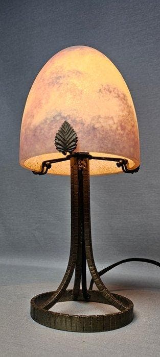 Lamp - Glaspasta (pâte de verre) en gesmeed ijzer -, Nieuw