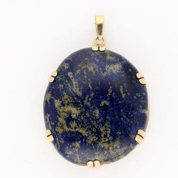 Hanger - 14 karaat Geel goud Lapis lazuli