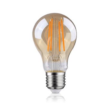 LED FILAMENT E27 PEER DIMBAAR AMBER GLAS 6.5W, Nieuw