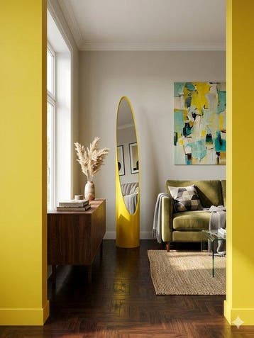 Vloerspiegel- Lipstick - Hout, PVC, Antiek en Kunst