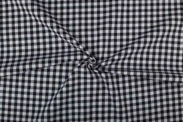 Ruitjesstof zwart wit geruit - 10mm geruit, 120 cm of meer, Zwart, Ophalen of Verzenden, Katoen