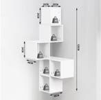 Witte wandplank kubus 6-vaks zwevende boekenkast 48x120x48 c, Verzenden, Nieuw