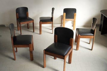 Bernini - Silvio Coppola - Stoel (6) - 330 - Walnoot, Leder