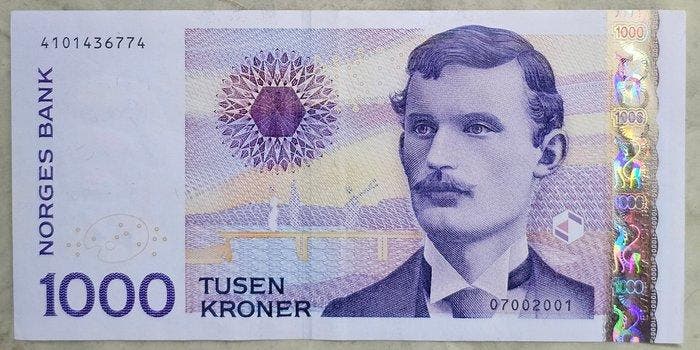 Noorwegen. - 1000 Kroner - 2001 - Pick 52a (Zonder, Postzegels en Munten, Bankbiljetten | Europa | Niet-Eurobiljetten