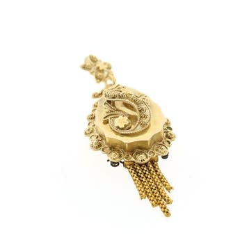 Antiek gouden hanger van een mutsenbel (Hanger of bedel), Ophalen of Verzenden, Gebruikt, Goud, Overige merken