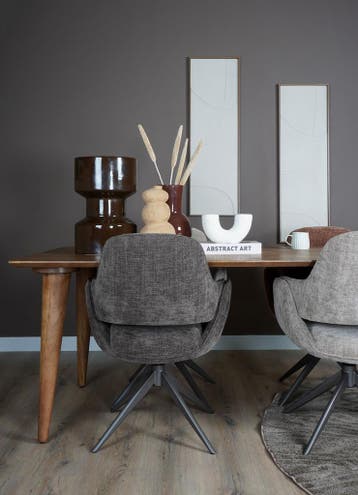 Home67 Jill Draaistoel Bruin 442 | Eetkamerstoel, Overige kleuren, Verzenden, Nieuw, Stof