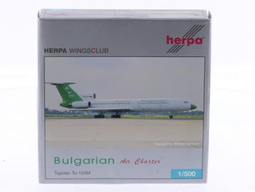 Schaal 1:500 Herpa 510899 Tupolev Tu-154M Bulgarian Air C..., Ophalen of Verzenden, Zo goed als nieuw