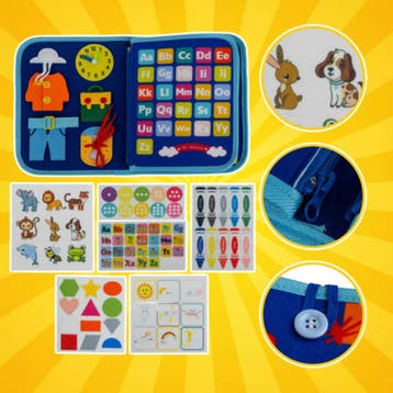 Kruzzel Montessori manipuleerboek blauw – educatief senso., Ophalen of Verzenden, Nieuw