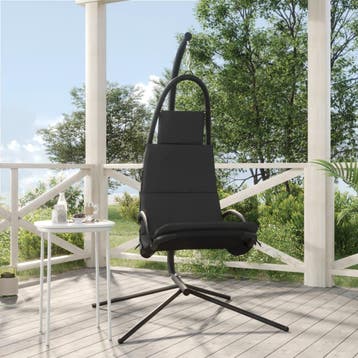 vidaXL Schommelstoel met kussen Oxford-stof en staal, Tuin en Terras, Verzenden, Nieuw, Metaal