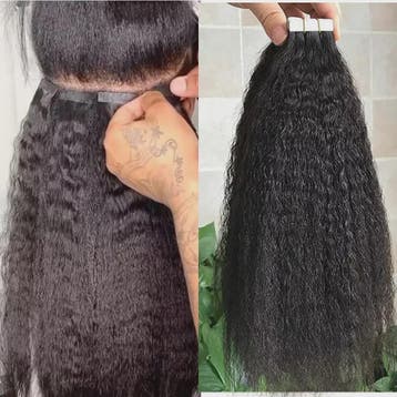 Tape In Kinky Straight Haarverlenging - 100% Braziliaans Rem, Verzenden, Nieuw