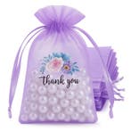 Fako Bijoux - Organza Zakjes Met Print - Thank You Bloemen -, Verzenden, Nieuw