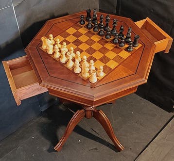 Schaaktafel - Hout - Klassieke octagonale tafel
